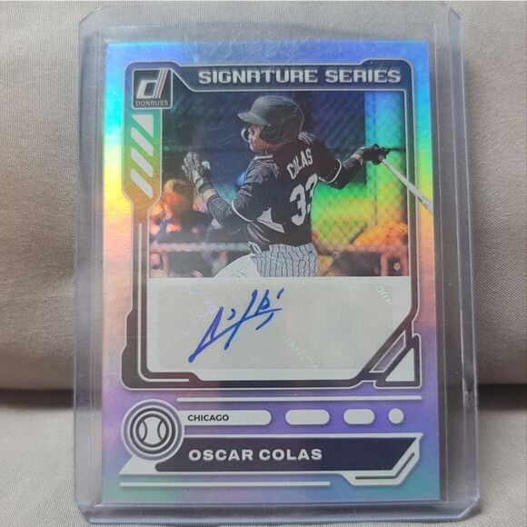 Oscar Colas 2023 Panini Donruss series autographed holographic prizm card - Picture 1 of 13